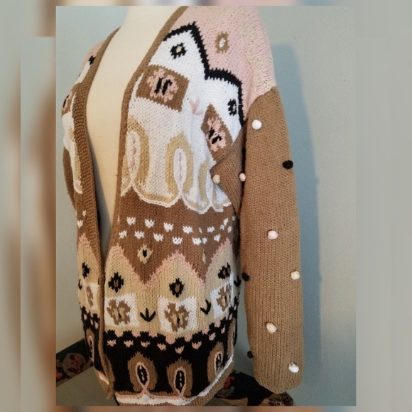 VTG Jennifer Reed HandKnit Cardigan Size M - Picture 4 of 5